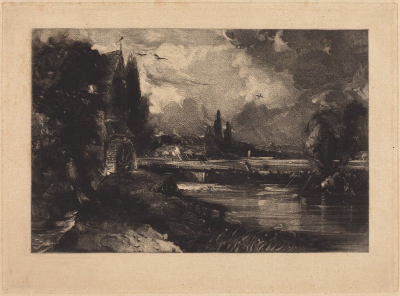 Vintage David Lucas Poster Mill near Colchester Landscape Wall Art Print