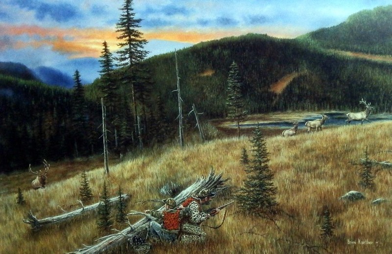 Brian Kuether «Its a Bull-I Know» Elk Hunting Print 25″ x 16.5″