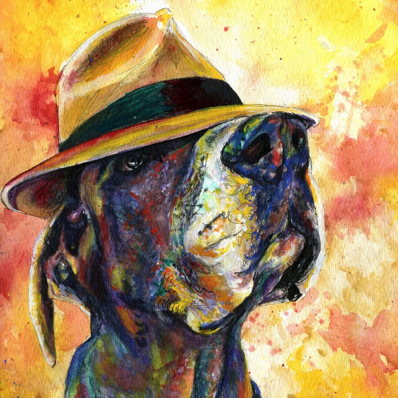 Playful Dog Great Dane Art Print | Watercolor Painting | Unique Pet Art