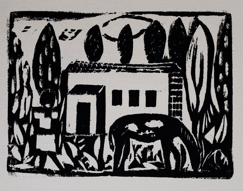 LASAR SEGALL (1889 –1957) Original Vintage Mid-Century Modernist Woodcut House