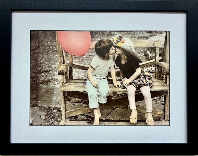 Artist Unknow "Romantic Rascals" Custom FRAMED Children Art NEW
