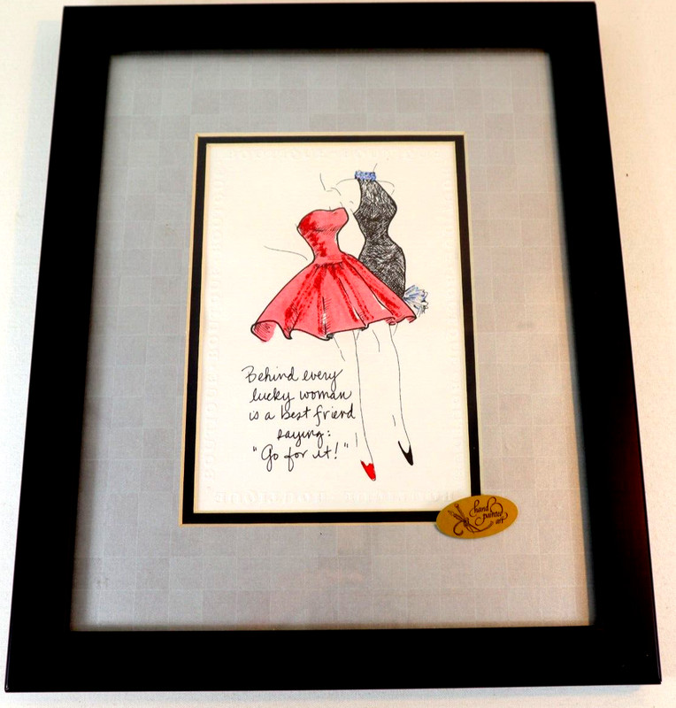 Impressions Hand Painted Embossed Art «Behind Every Woman Is A Best Friend ….»