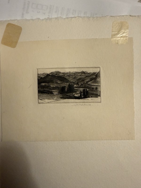 John Taylor Arms God's Mirror Signed Etching in Original 1944 Christmas Card gallery