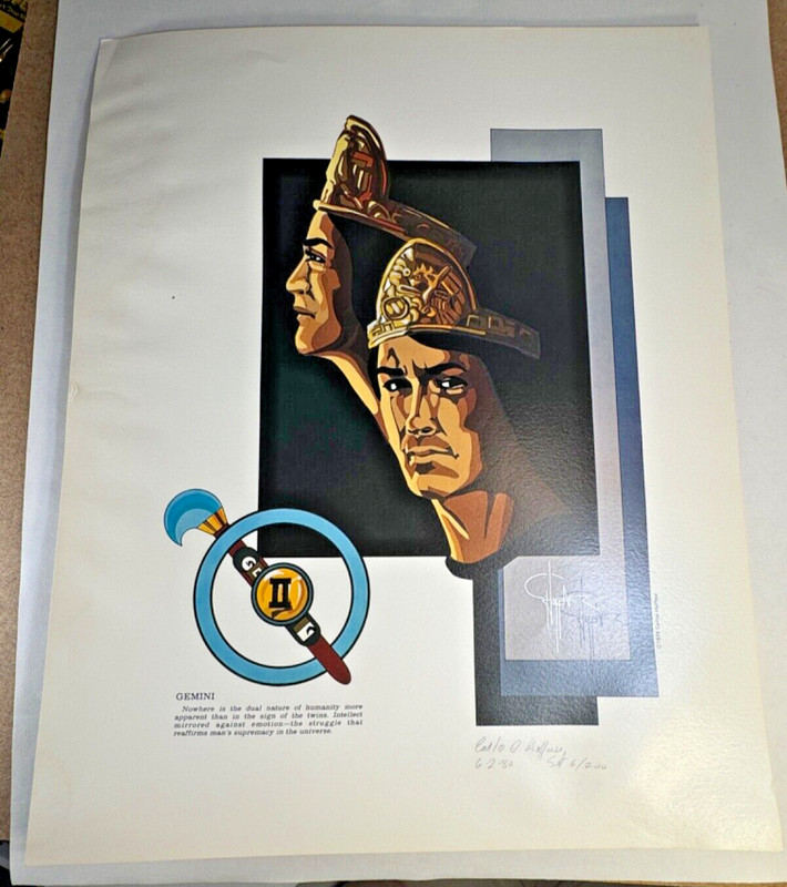 CARLOS HOFFNER LITHOGRAPH ART PRINT SIGNED NUMBERED GEMINI ZODIAC ’79 16 x20