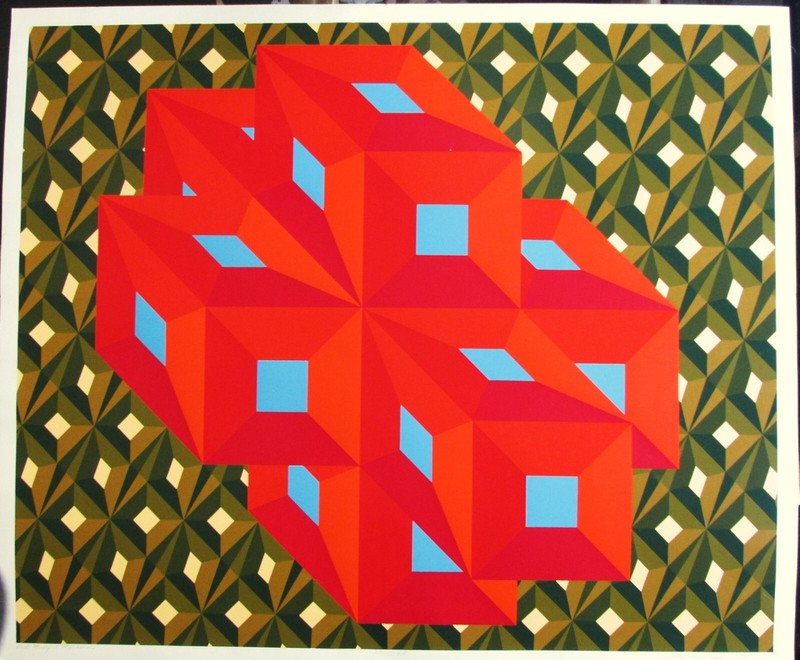 Billy Ray Hastings, Red Museful Murana, Screenprint, signed & numbered in pencil