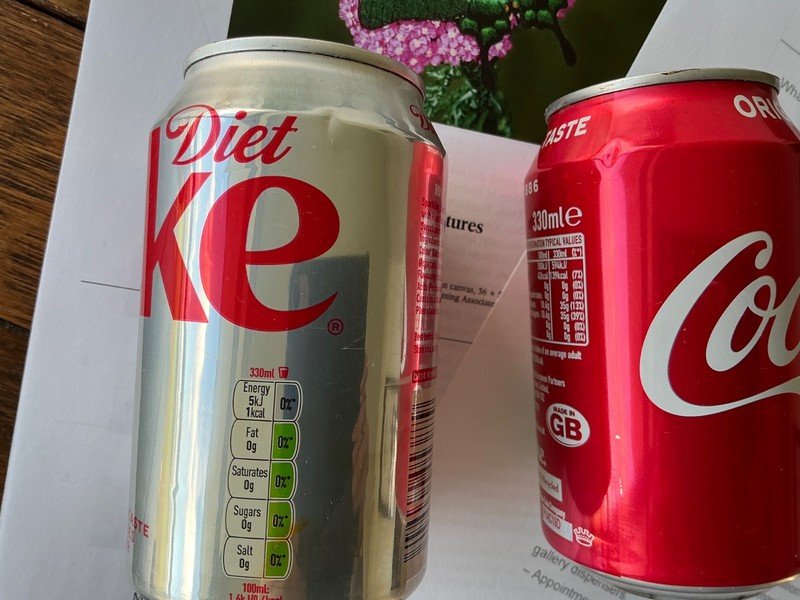 Damien Hirst SIGNED Coke & Diet Can Set Exhibition 2021 inc: Exhibition Ticket gallery