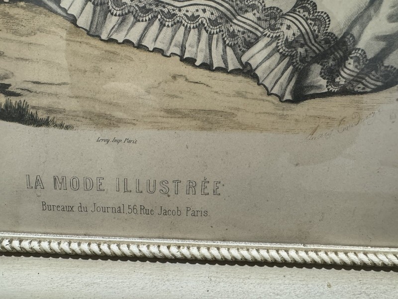 Antique Leroy Imp Paris La Mode Illustree Lithographs, One Signed Anais Toudouze gallery