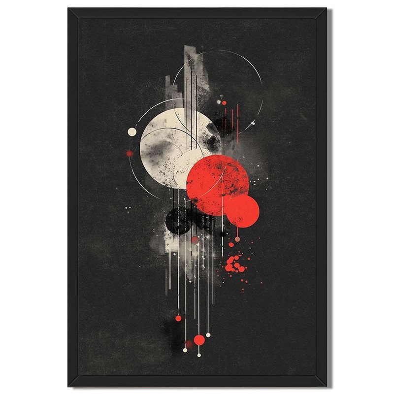 Geometric Abstract Red and Black Wall Art Canvas Oil Paintings Reproduction