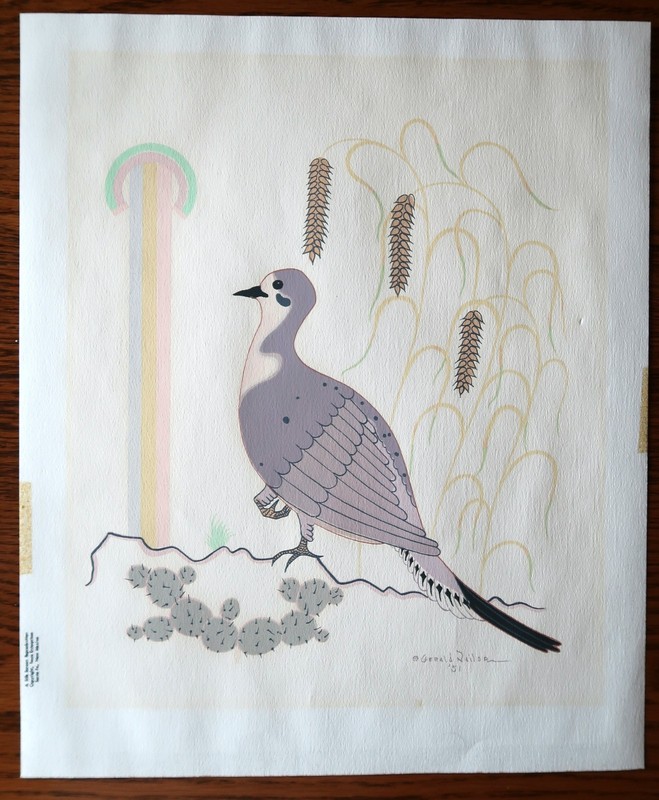 GERALD NAILOR NAVAJO ARTIST SCREEN PRINT SILK SCREEN 1951 BY TEWA ENTERPRISES
