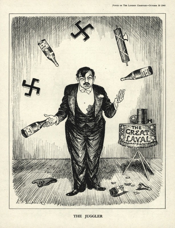 PIERRE LAVAL POLITICAL CARTOON – 1940 WW2 Satire – VICHY FRANCE – Fascism