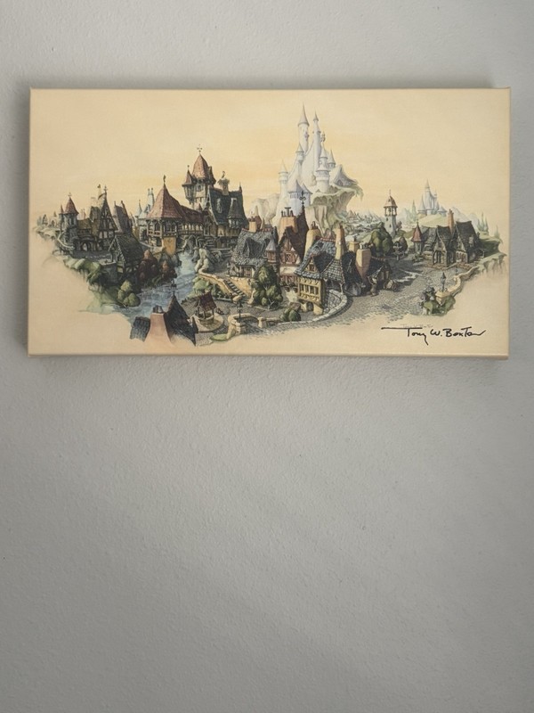Disney Parks Legend Tony Baxter Signed 10H x 18W Canvas Print “Tyrolean Fantasy”