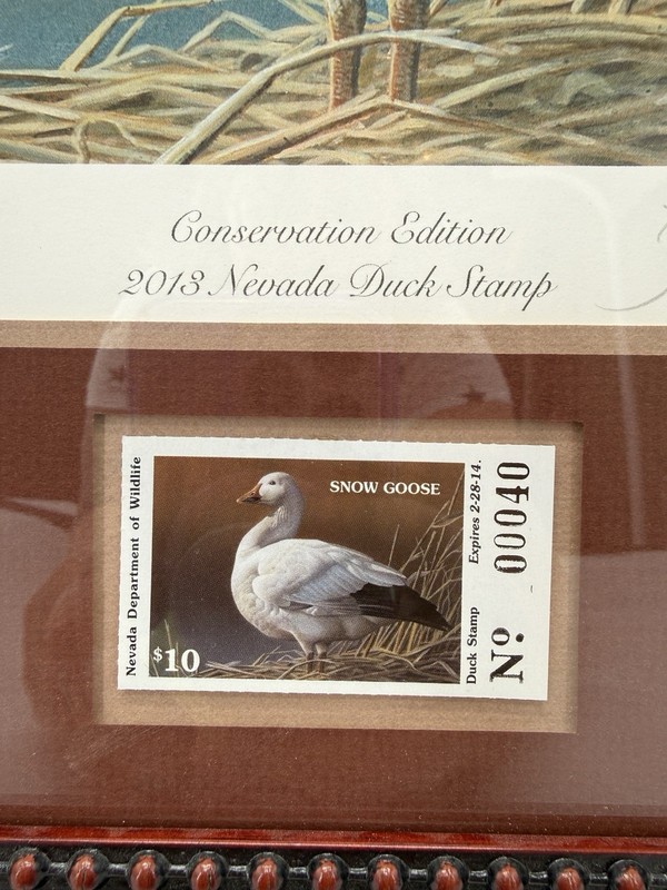 Snow Goose 2013 Print & Stamp set by Rekekah Knight #40/50ce Ducks Unlimited COA gallery