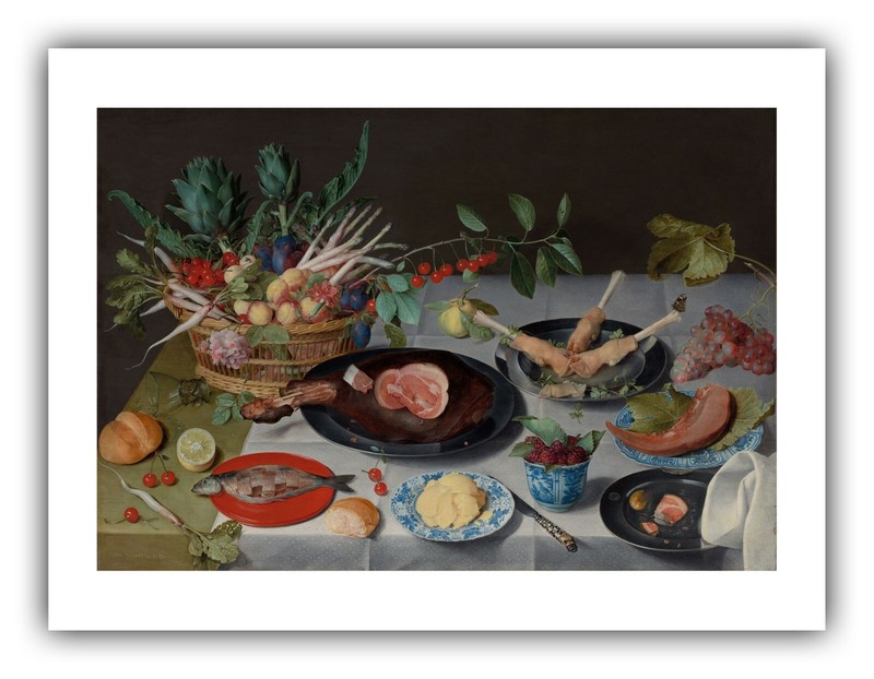 Jacob van Hulsdonck : «Still Life with Meat, Fish» (c.1615-20) – Fine Art Print