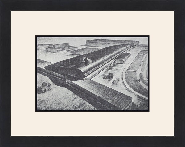 Hugh Ferriss – Preliminary Scheme Print Custom Framed Print