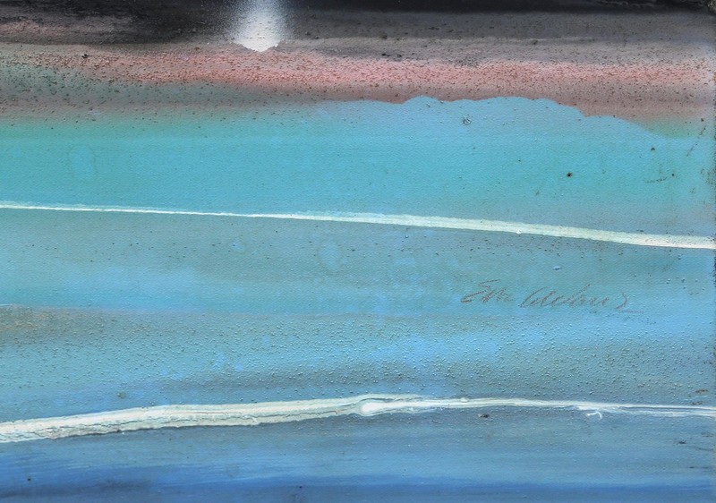 Elba Alvarez, Seascape, Acrylic and sand on canvas, signed lower right gallery