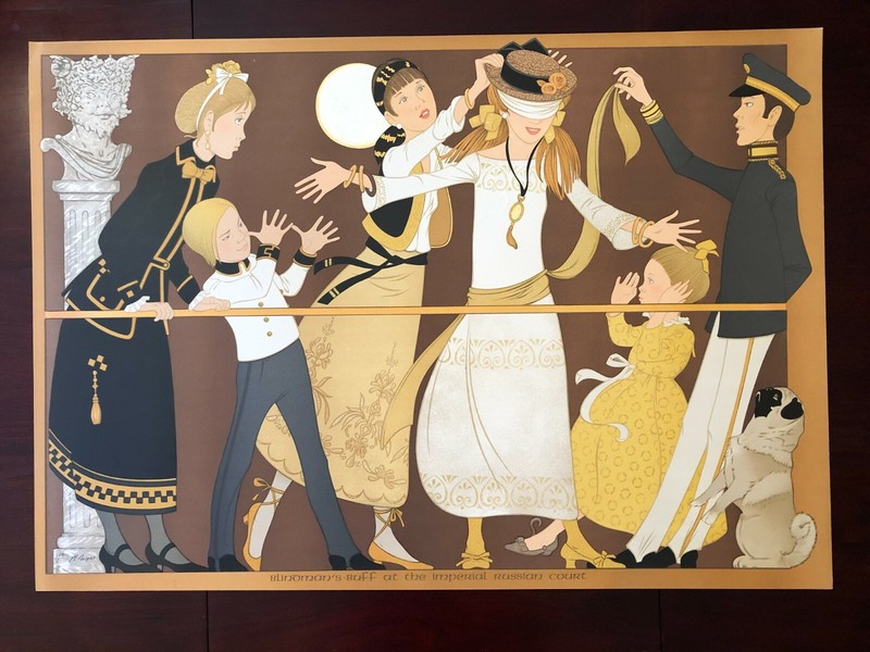 Philippe Henri Noyer, Blind Man’s Bluff at the Imperial Russian Court Lithograph