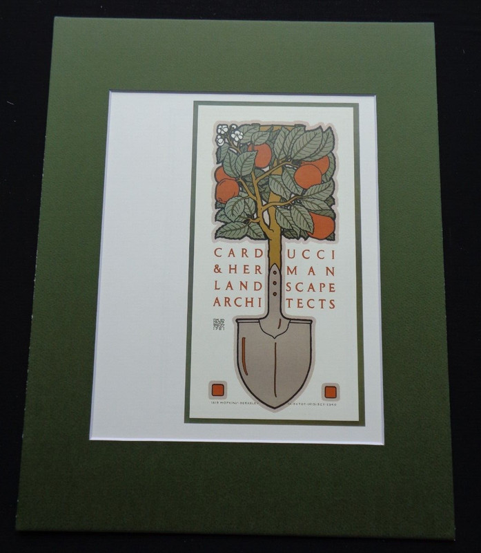 David Lance Goines Matted Art Print Carducci Landscape Architects Garden Shovel
