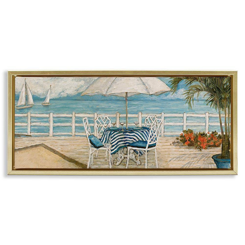 Coastal Restaurant Overlook by Charlene Olson Gold Floater Frame Nature Graphic gallery