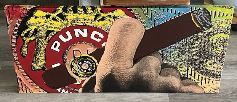 Punch 2 Cigar Canvas Deluxe Screen Print by Steve Kaufman SAK – #11/150