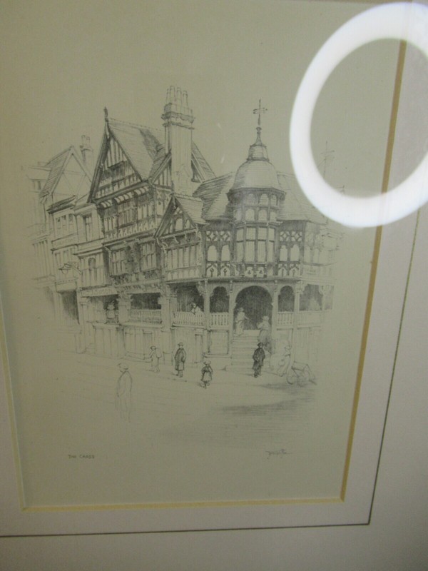 2x Framed & Mounted Genuine Old Prints Of Chester By Joseph Pike 10.5 x 13in gallery