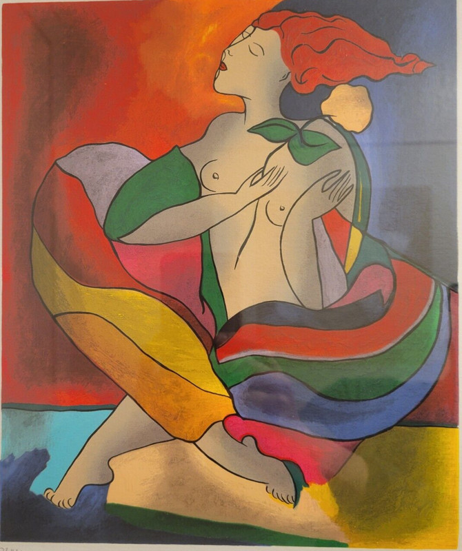 Linda Le Kinff Cubism "Constellation" 2002 Serigraph, Signed Framed 244/350 gallery