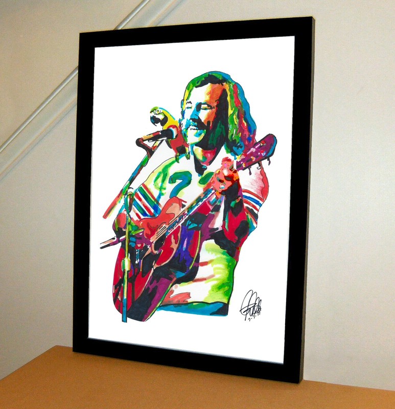 Jimmy Buffett Singer Guitar Rock Folk Music Poster Print Wall Art 13×19