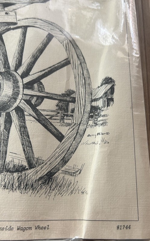 RARE FIND Yesteryear Art “Inside Wagon Wheel “8X10 Original Print #1744 Print 75 gallery