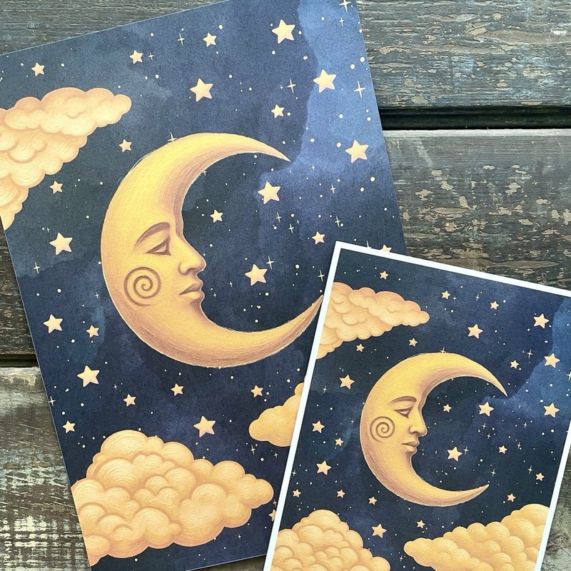 Celestial Prints Set Y2K Style Sun & Moon Wall Art Boho Decor Witchy Gift Idea gallery