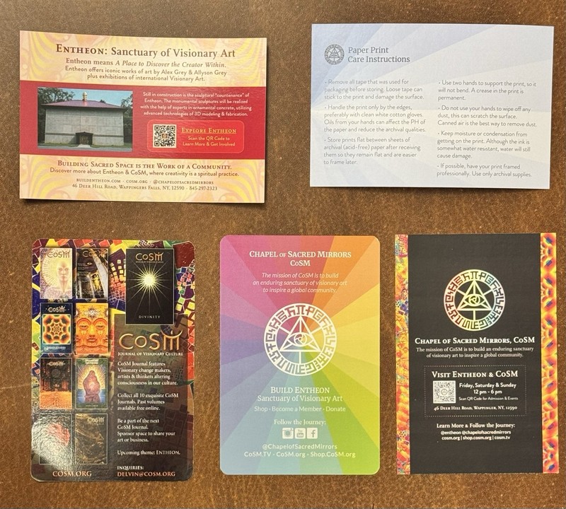 Alex Grey Art Handbill Print Set Psychedelic Poster Vision Crystal Tool Band Art gallery