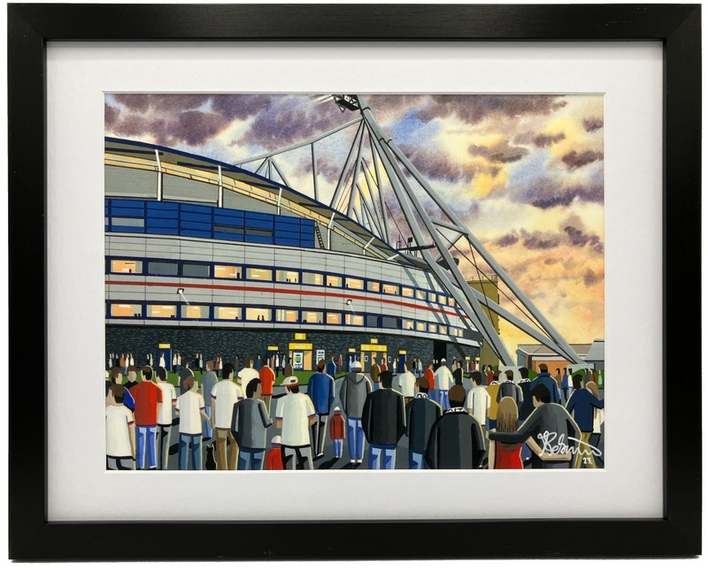 Bolton, Football Stadium Wanderers Football Club FC Art Print. 14″ x 11″ Frame