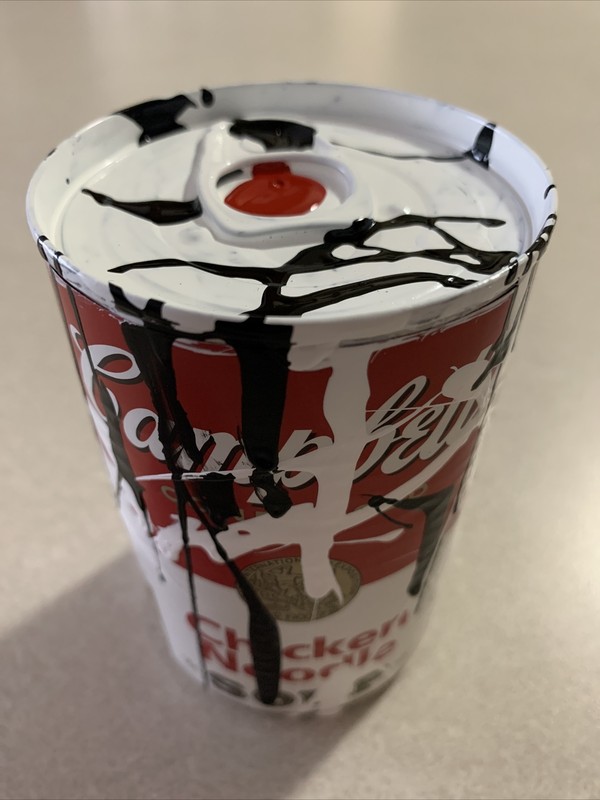 Soup Can pop art, Drip Style Painting style. Art by •e•