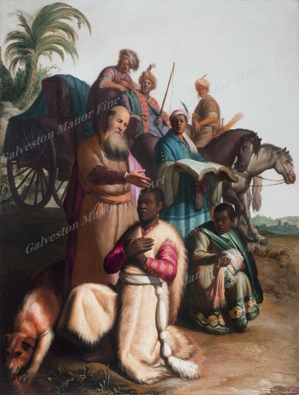 The Baptism of the Eunich by Rembrandt Giclee Art Print Paper or Canvas