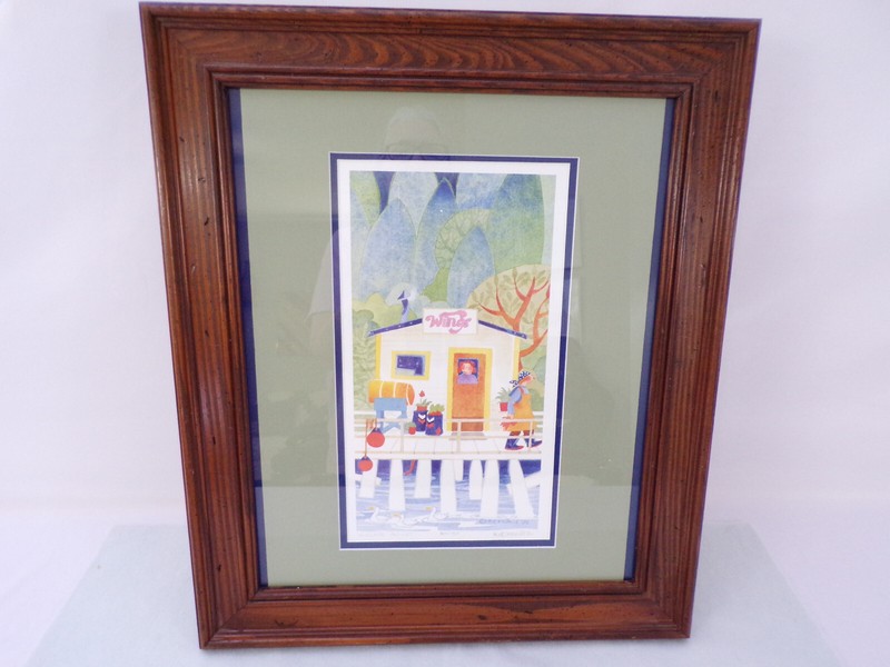 Rie Munoz Airline Agent # 804/950 Print Double Signed Frame 20′ x 17″ Matt B25