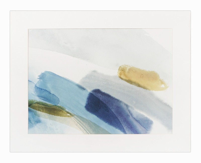 Vintage Offset Lithograph Abstract Print Expressionist from Watercolor Painting