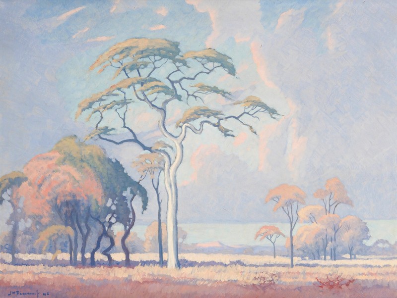 Jacob Hendrik Pierneef: Bushveld Landscape with Trees Archival Quality Art Print