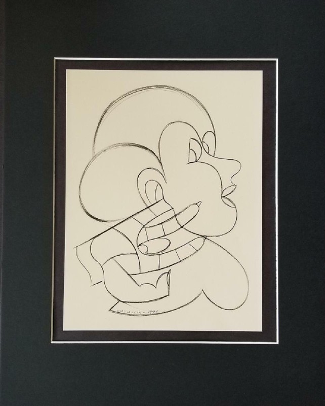 Victor Vasarely «Miss Ear-Wax» Matted Offset Lithograph 1977 PlateSigned