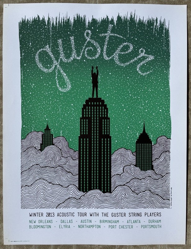 GUSTER Winter 2013 Acoustic Tour Indie Rock Concert POSTER