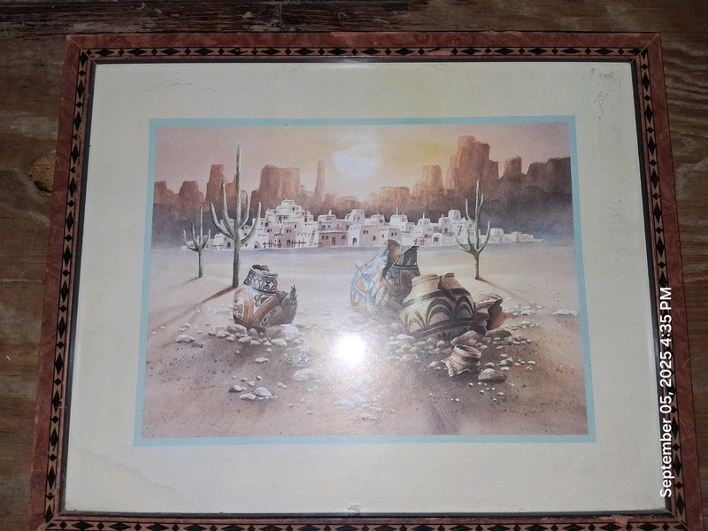 1990 SCAFA Tornabene Southwest Art Print Broken Clay Pots Pueblo 18″By 22″
