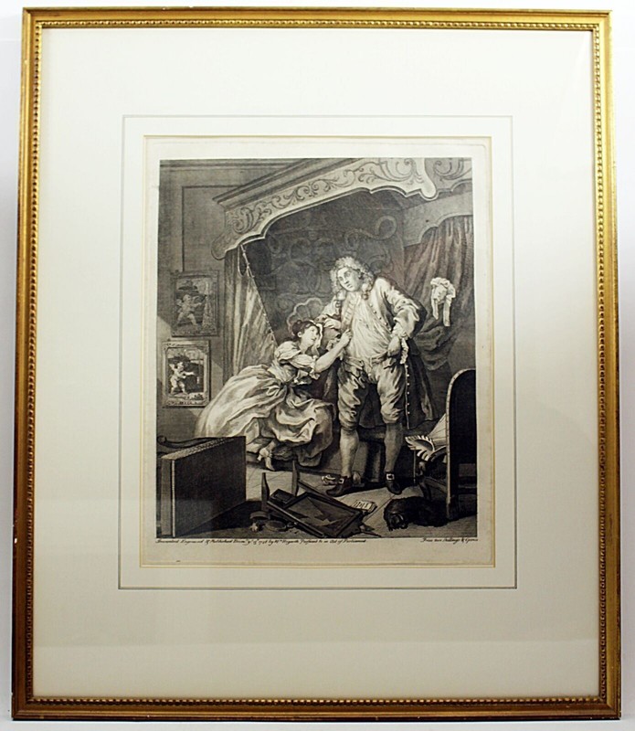 WILLIAM HOGARTH Original Antique Etching 1736 Titled AFTER Framed Print