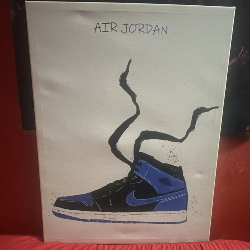 Air Jordan Sneaker Basketball Sports Canvas Art Print Portrait Unframed