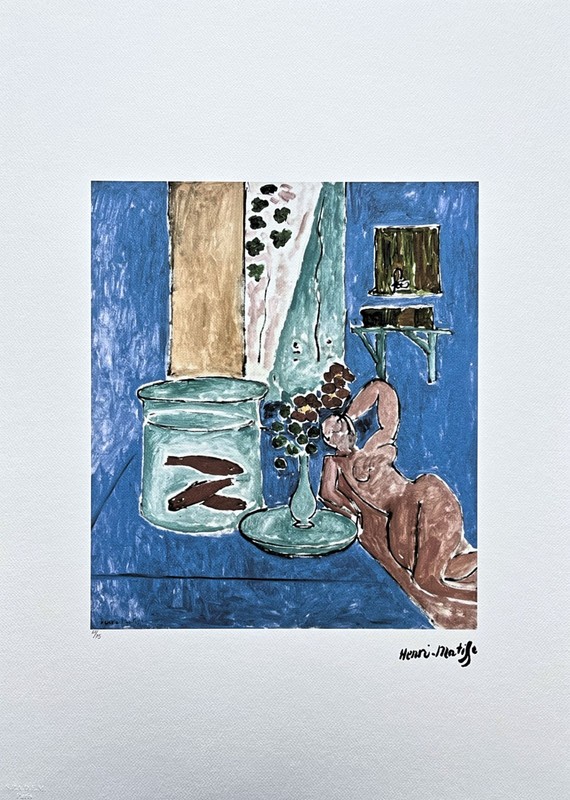 HENRI MATISSE – Nude with fish – signed, numbered edition 61/75,50x70cm