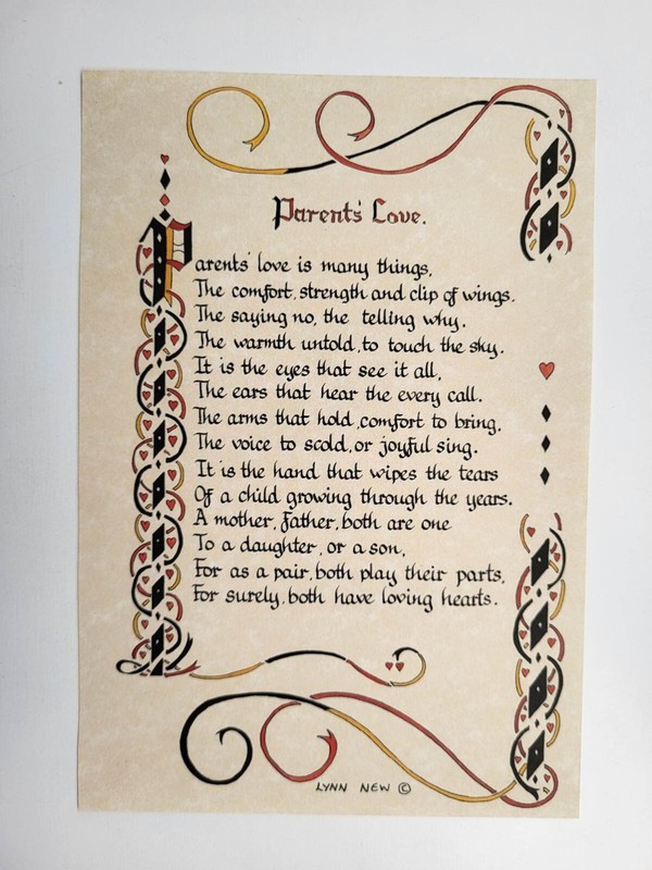 Vintage Print Treasury of Verse Poem Poetry – Parent’s Love