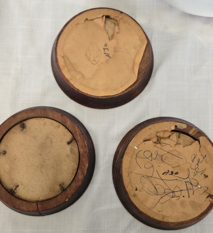 VTG Framed Children Prints Set of 3 Round Wood Frames Cottage Farmhouse Decor gallery