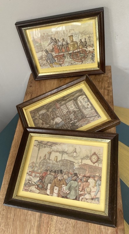 Anton Pieck Prints Set Of 3 Vintage Framed 7.5”x6” Gallery Wall Art