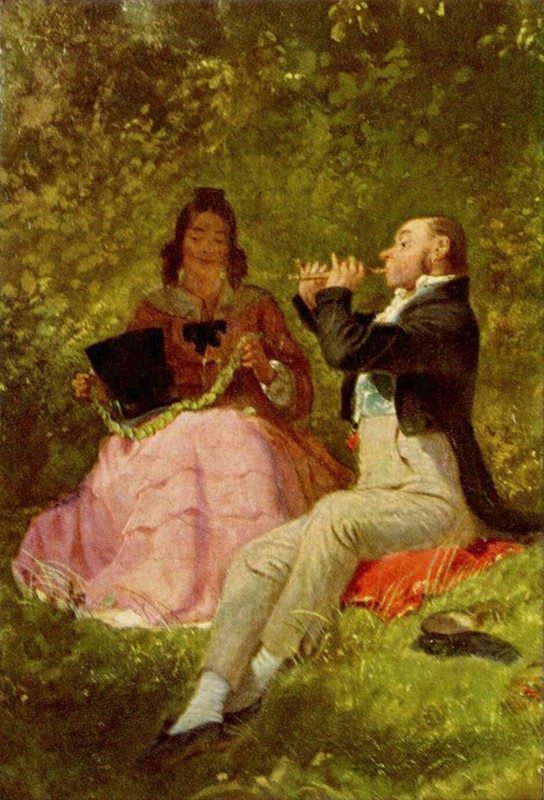 Carl Spitzweg – A Solo (1855) Flutist Flute Romantic – 17″ x 22″ Fine Art Print