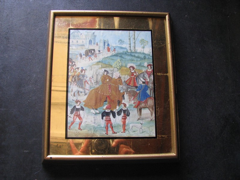 1920s FLEMISH MINIATURE Chromo-Lithograph EMPEROR CHARLES V BRUGES 1515 antique gallery