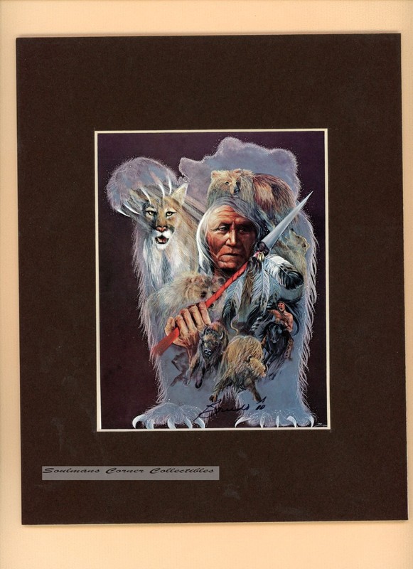 Excellent Native American Matted Print Carole Bourdo REFLECTONS OF THE WEST