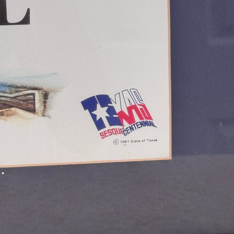 Rare Texas Sesquicentennial Celebration Print 1986 B Hall Framed Poster 26'' gallery