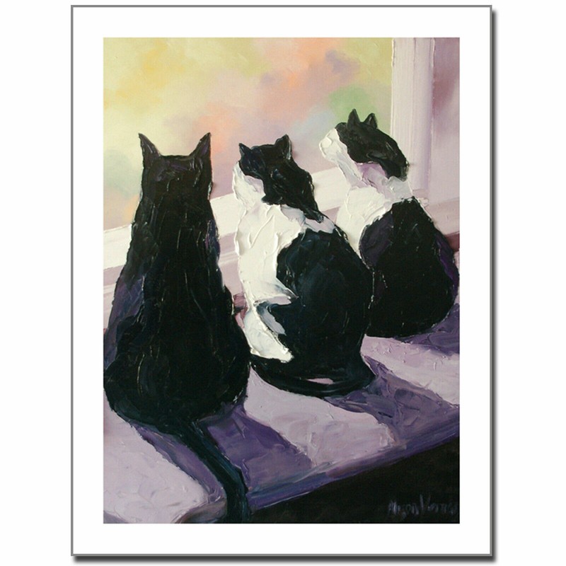Artwork-ACEO CATS-Printed on HQ Cotton Canvas from a HD Printer!! 11×15 Inches!!