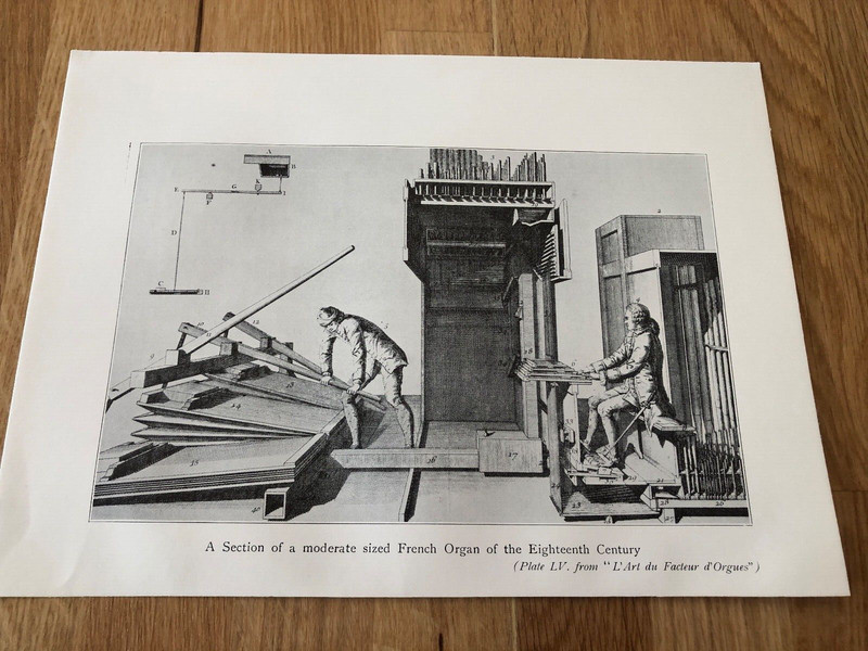 1938 print – a section of a french organ of the eighteenth century